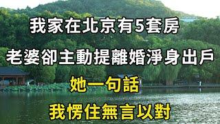 我家在北京有5套房，老婆卻主動提離婚淨身出戶，她一句話，我愣住無言以對   翠花的秘密