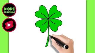How to Draw a Clover Step by Step #htdraw #clover #StPatricksday #stepbystep #shorts