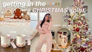 Getting in the CHRISTMAS spirit VLOG 2024  decor shopping, dunkin holiday drinks, grwm