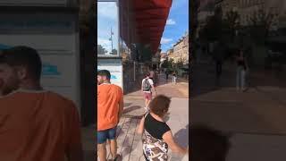 Man plays accordion on the streets of Metz, France.