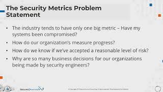 Cyber Security Metrics ft. Dr. Eric Cole