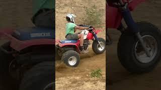 3 wheeler berm blasting #shorts #honda #3wheeler