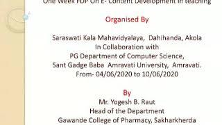 Feedback of SKM College By Mr. Yogesh B. Raut, Enrollment no. SKM 557