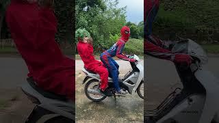 Sitting on motorbike #spiderman #superman #superhero #animation #sonic #deadpool