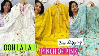 Pinch of Pink Brings You Smart & Stunning Cotton 1,2 & 3 Piece Kurti Sets, Mal Anarkali Gowns & More