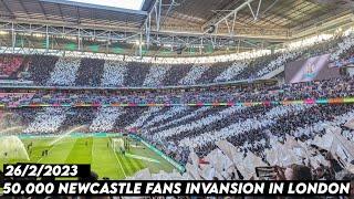 50.000 NEWCASTLE FANS INVANSION IN LONDON || Manchester united vs Newcastle united 26/2/2023