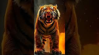 Рыкающий Тигр. Генерация ИИ.  Roaring Tiger. AI Generation.