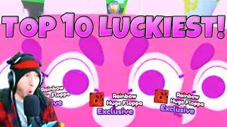 TOP 10 LUCKIEST YOUTUBERS In Pet Simulator X!