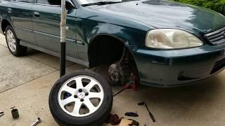 Honda Civic front brake pad replacement!!