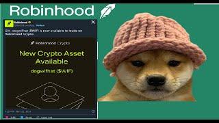 DogWifHat WIF rallies after Robinhood adds new Listing