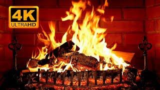  Cozy Fireplace 4K (12 HOURS). Fireplace with Crackling Fire Sounds. Fireplace Burning 4K