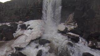 Aerial Iceland - Öxarárfoss Waterfall in Þingvellir National Park (DJI Phantom 2, Fatshark FPV)