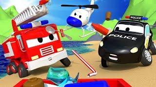 There is a problem on the beach of Car City ! - The Car Patrol    l Cartoons for Children