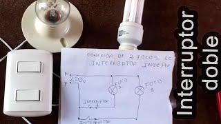 Cómo conectar dos focos con interruptor doble
