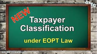 Classification of Taxpayers pursuant to R.A. No. 11976