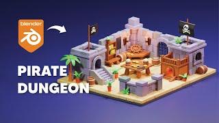 How I made Stylized P Dungeon In Blender 4.1 [Timelapse]