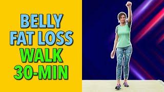 30-minute Walking Cardio Exercise – Standing Belly Fat Loss