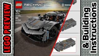 PREVIEW: 42173, LEGO TECHNIC, Koenigsegg Jesko Absolut Gray Hypercar & Building Instructions! 2024