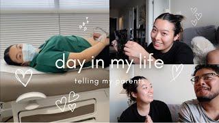 DAY IN MY LIFE ️ hearing the baby's heartbeat + telling my parents