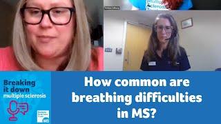 How common are breathing difficulties in MS?