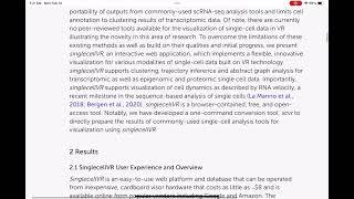 singlecellVR: Interactive Visualization of Single-Cell Data in Virtual Reality