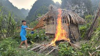 Nam made a mesh fence around the house - Dismantle the old house, clean it up to do other work