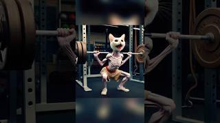 Skinny cat get muscule #shorts #cat #aicat #catlover #ai #gym #catcute #animation