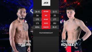 Джон Тейшейра vs. Александр Ковалев | John Teixeira vs. Alexander Kovalev | ACA 163