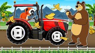 The Lost Monkey: From Mischievous Prankster to Heroic Fixer | Farm Vehicles Animated