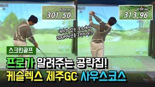 내리막 없는 코스에서 티샷이 300M!?! 그것도 2번이나??/케슬렉스 제주GC 사우스코스 공략법 / 프로 스윙 / 드라이버 스윙 / 스크린 골프/ 김태훈프로