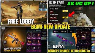  BGMI 3.7 UPDATE IS HERE / ALL NEW EVENTS EXPLAIN/ FREE UPGRADE GUN IN BGMI /M4 FOLL CONCEPT CHANGE