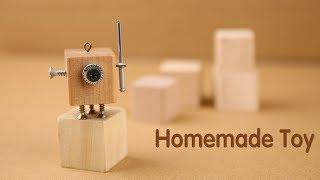 Making Robot Toys with Wood Blocks and Screws | Wooden Robot DIY Homemade Toy