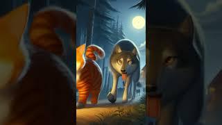 The Wise Cat and the Evil Wolf #animalstory #animalshorts #animalfriendship #cat