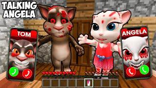 DON'T CALL TO SCARY TALKING ANGELA and TOM in MINECRAFT By FRUIT CRAFT talking tom talking ben