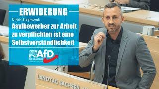 Ulrich Siegmund: Asylbewerber zur Arbeit zu verpflichten ist eine Selbstverständlichkeit