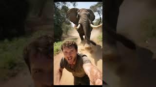 man flee elphant #aishorts #ia