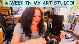 Art Haul, 2 Demo Paintings, Watercolor Markers, Oil Painting! Art Studio Vlog.