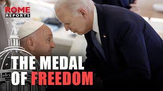 Pope Francis receives America's highest civilian award, the Medal of Freedom