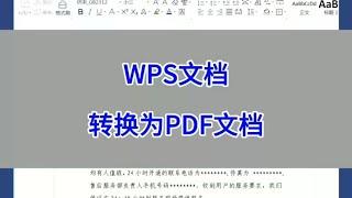 WPS文档转换为PDF文档的两种方法。#wps  #excel #办公技巧