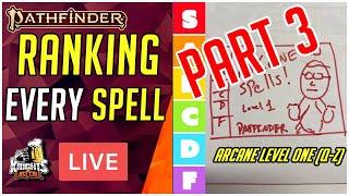 Knights Live - Let's continue to Rank Every PF2 Spell! - Ep.03: Arcane Level One (Q-Z) + Q&A