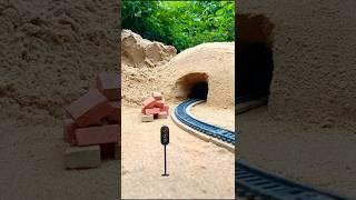 "Train Approaches Incomplete Tunnel | Realistic Diorama Model Scene"