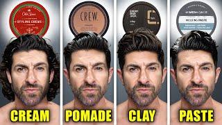 The ULTIMATE Hair Styling Product Guide For Men (clay, paste, pomade, cream, powder, gel, sea salt)