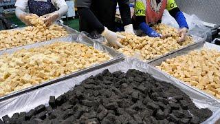 squishy frozen rice cake? making various rice cake (black sesame, soybean) - korean street food