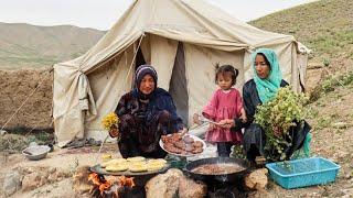 Nomadic Lifestyle in Afghanistan | Shepherd Mother Cooking Traditional Food in the Village