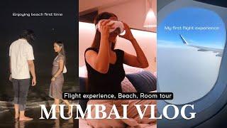 Mumbai Vlog || My First Flight Experience ️ || Room tour, beach, food & much more || Gulguli Singh