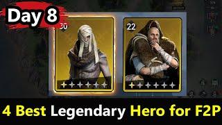 D8: 4 Best Legendary Hero for F2P Viking Rise  || Viking Rise F2P Gameplay