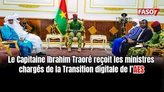 Le Capitaine Ibrahim Traoré reçoit les ministres chargés de la Transition digitale de l’AES