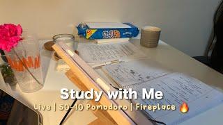 Study with me Live | Fireplace  For 2 hours