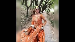 Beautiful Bridal Look Orange Dress ||Mehndi bride Look #Short