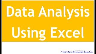 Data Analysis Using Microsoft Excel: Descriptive Statistics | Mean, Median, Mode, Standard deviation